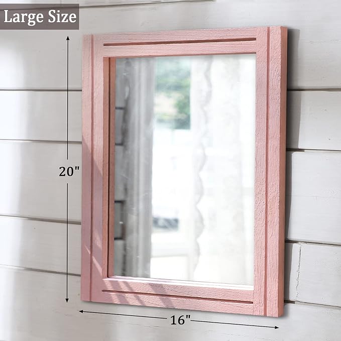AAZZKANG Rectangle Mirror with Wood Framed Modern Farmhouse Hanging Wall - Image 2