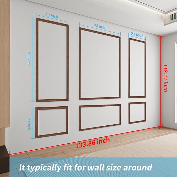Art3d Pre-Cut Wall Molding Set of 6 pcs, Ready-to-Assemble Wainscoting Panels - Image 7