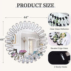 Chende Round Mirrors for Decor, Frameless Circle Mirror for Living Room - Image 5