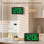 Soobest 9.5 Inch Large Digital Wall Clock Battery Operated, Auto & Manual - Image 7