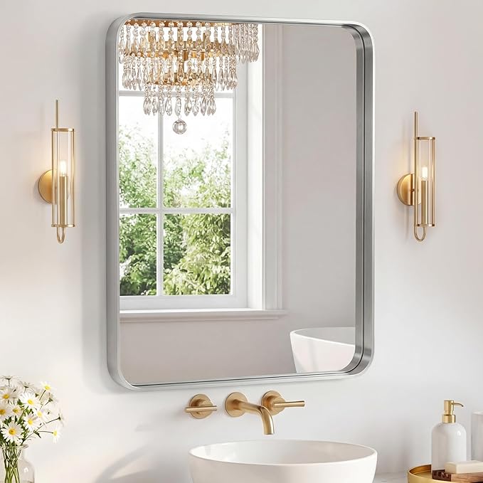 NEWBULIG 28X36 Inch Bathroom Mirror by NEWBULIG