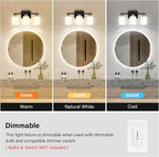 FonmYim Black and Gold Bathroom Light Fixtures, 3-Light Modern Vanity Light - Image 5