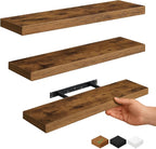 Vervida® Rustic Brown Floating Shelves by Vervida