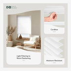 CHICOLOGY Cordless Mini Blinds for Indoor Windows, 34.25" W x 36" H, Light - Image 2