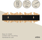 Umbra Picket Coat Rack with 8 Hooks – Natural Wall-Mounted Coat Rack with - Image 6