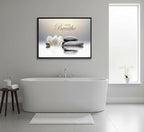 Floating Framed Zen Wall Art, Just Breathe Stone Poster Picture - Image 3