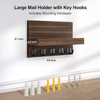 Lwenki Key Holder for Wall, Decorative Key and Mail Holder - Image 7