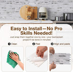 Peel and Stick Backsplash Tile Waterproof Removable PVC Wall Sticker 3D Faux - Image 5