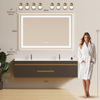 60X40 LED Bathroom Mirror with Lights, Backlit + Front Lit, Lighted Bathroom - Image 7