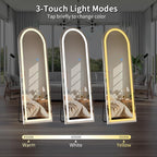 Koonmi LED Arched Full Length Mirror, Lighted Floor Mirrors - Image 4