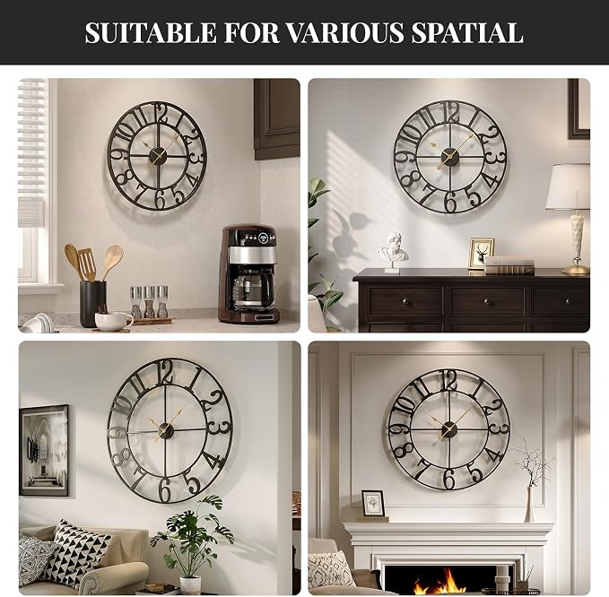 Cuspin 36 Inch Wall Clock, Large Wall Clock Decorative - Image 8