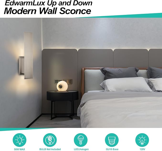 Edwarmlux Indoor Wall Sconces, Modern Wall Lights, Up and Down Wall Mount Light - Image 4