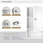 MCS 23x16 White Medicine Cabinet Organizer, Wall Mounted Bathroom Cabinet - Image 4