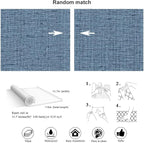 Blue Grasscloth Peel and Stick Wallpaper Textured Linen Adhesive Contact Paper - Image 4