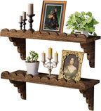QsQueen Scalloped Wood Wall Shelf – 17 Inch Floating Shelf by QsQueen