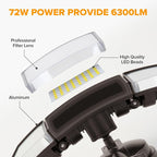 LUTEC 2 Pack 72W 7500LM LED Security Lights Motion Sensor Light Outdoor - Image 6