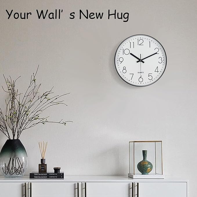 Silent Wall Clocks Battery Operated 8 Inch, Analog Wall Clock - Image 2