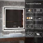 LED Mirror for Bathroom, 36x36 Inch, 3 Colors Dimmable CRI>90 Double Lights - Image 2