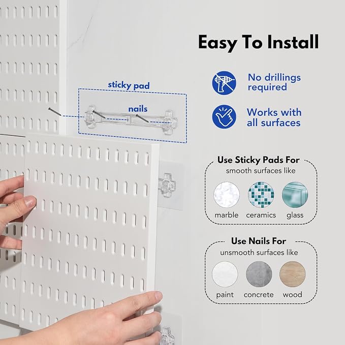 Keepo Peg Board Wall Organizer – Plastic Pegboard Panels, Modular Peg Board - Image 6