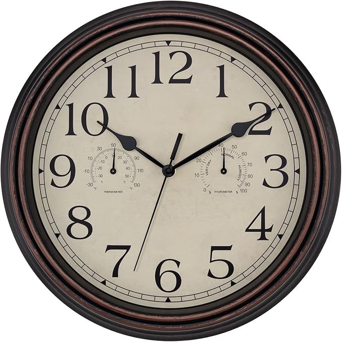 Foxtop Indoor Outdoor Waterproof Wall Clock by Foxtop