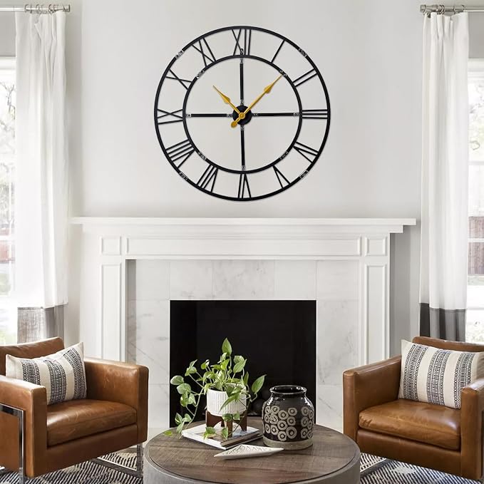 32 Inch Large Wall Clock for Living Room Decor – Easy-Assembly Silent - Image 3