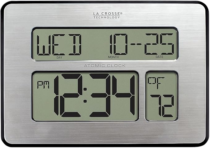 La Crosse Technology Atomic Wall/Table Clock, 7.5-inch H x 9.75-inch W x 1-inch - Image 3
