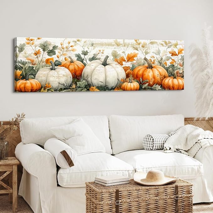 Pumpkin Canvas Wall Art Fall Picture Botanical Wall Decor - Image 3