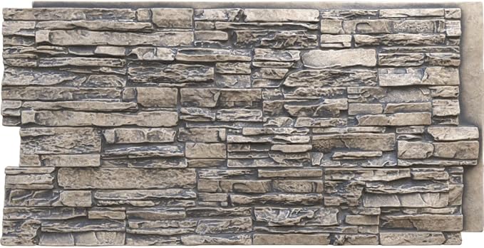 EverStone Canyon Ridge Faux Stone Panel, 45 3/4"W x 24 1/2"H x 1 1/4"D by EkenaMillwork