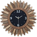 Honiway 16 Inch Wall Clocks, Rustic Wood Boho Sunburst Decorative Wall Clock by Honiway