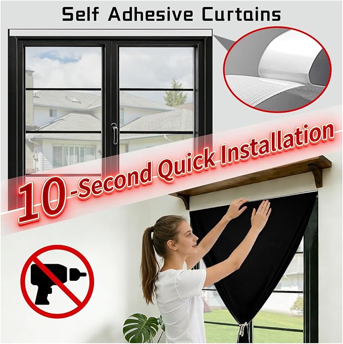 No-Drill 100% Blackout Window Curtain - Image 3