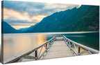Olympic National Park Canvas Wall Art Crescent Lake Pictures Wood Dock Wall by HOME