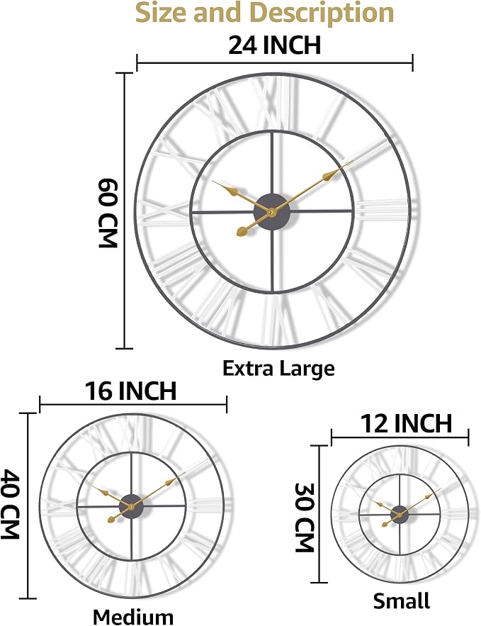 Sorbus Large Wall Clock for Living Room Decor - Image 7