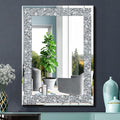 QMDECOR Crystal Crush Diamond Rectangle Silver Mirror by QMDECOR