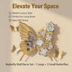 XWYLFDC Large Sized 3D Metal Wall Art Featuring Golden Butterfly - Image 4