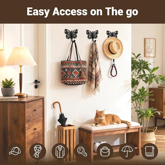 Midukit Butterfly Design Wall Hooks - Image 6