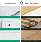 Large Bulletin Board, 48 X 36 inches Felt Board Notice Pin Board, Self-Adhesive - Image 5