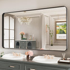 LOAAO Black Metal Framed Bathroom Mirror - Image 3