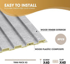 OUZUGIE WPC Acoustic Slat Wall Paneling, Living Room, TV Background, Study Room - Image 4