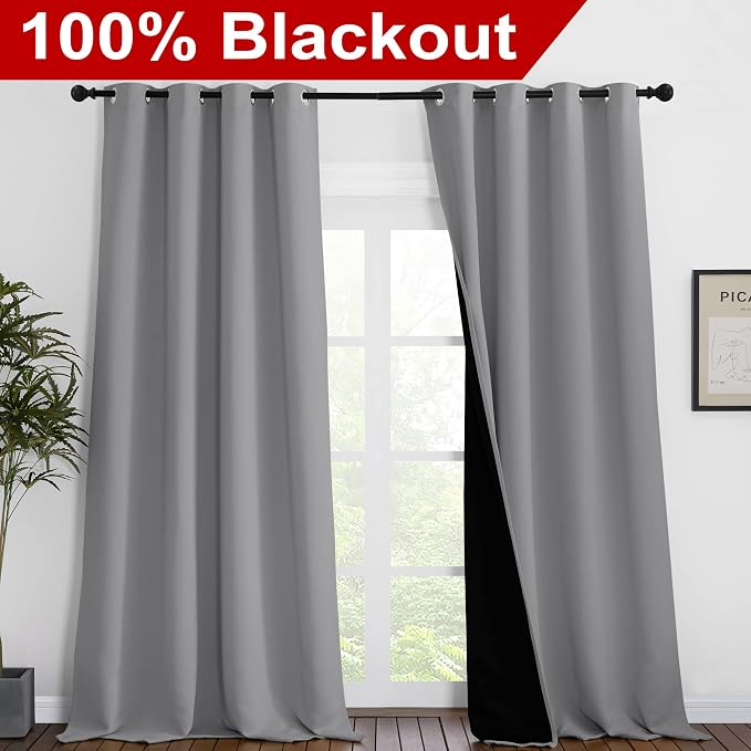 NICETOWN 100% Blackout Blinds, Laundry Room Decor Window Treatment Curtains - Image 2