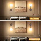 Brown Battery Operated Wall Sconces Set of 2, Rechargeable Wireless Wall Lights - Image 6