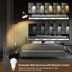 TRLIFE Dimmable Wall Sconce, Remote Control Plug in Wall Sconces Dimming - Image 3