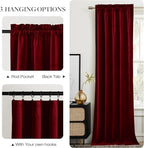 NICETOWN 90 inch Long Red Velvet Textured Thermal Curtains Draperies - Image 7
