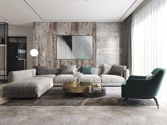 Dimoon 236"x17.7" Wood Stick and Peel Wallpaper Dark Grey Brown Wood Contact - Image 5