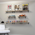 DOLLFIO Floating Shelves, 8 Sets Wall Shelves, Wood Floating Shelves - Image 5