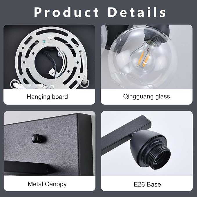 Bathroom Light Fixtures, 1-Light Matte Black Vanity Light - Image 5