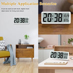 8.5" Modern Digital Wall Clock, Battery Operated, Simple LCD Display - Image 6