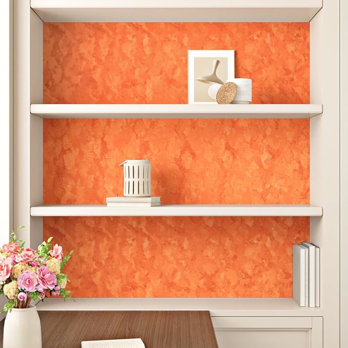 Wallercity Creative Orange Flocking Fabric Contact Paper - Image 7
