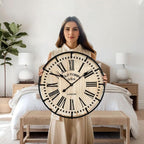 EMAX HOME Rustic Farmhouse Wall Clock 24 Inch, Vintage Oldtown London Wooden - Image 3