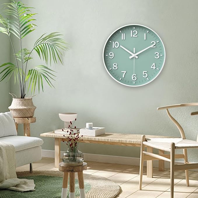 HZDHCLH Wall Clocks Battery Operated, Wall Clock Green, 8 inch Wall Clock - Image 8