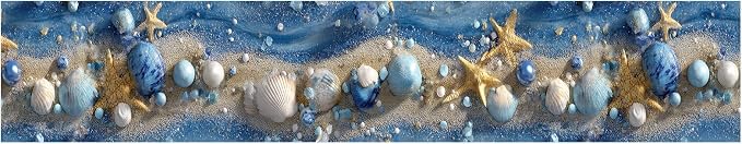Ocean Starfish Wall Border 196x4 Inch Peel and Stick Coastal Beach Seashell - Image 2